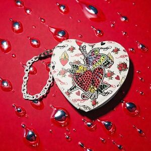 NEW Ed Hardy Love Design White With Rhinestones Wrislet 4.5" Y2K NWT